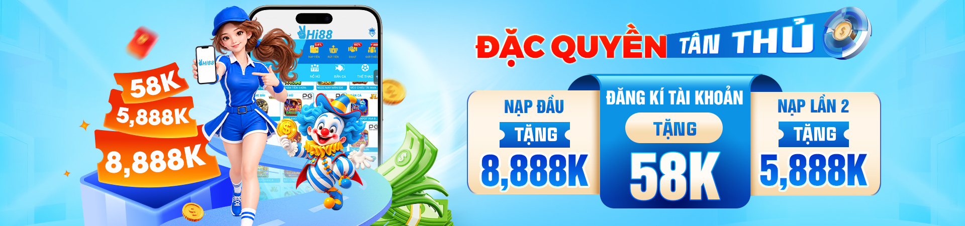Banner đặc quyền chỉ có tại Hi88